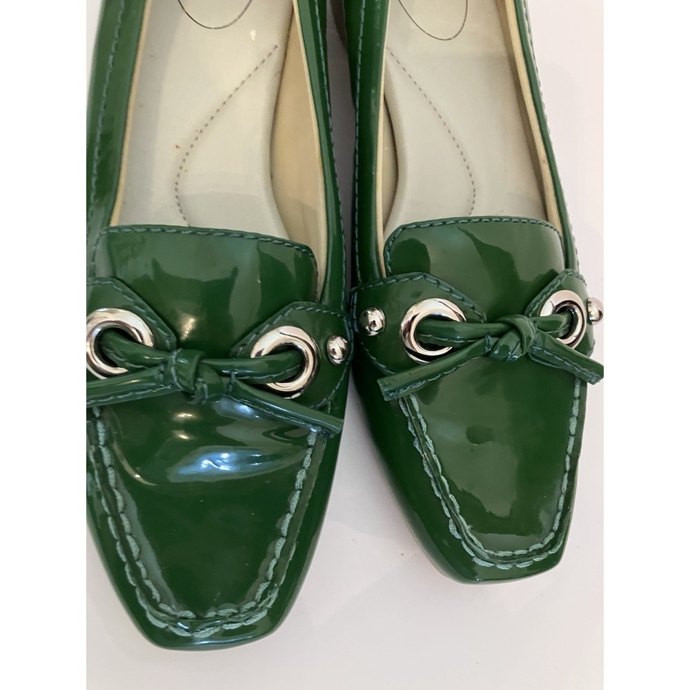 NEW Eileen Shields Shoes Green Patent Leather Size‎ 7 1/2 Loafer Worn Once